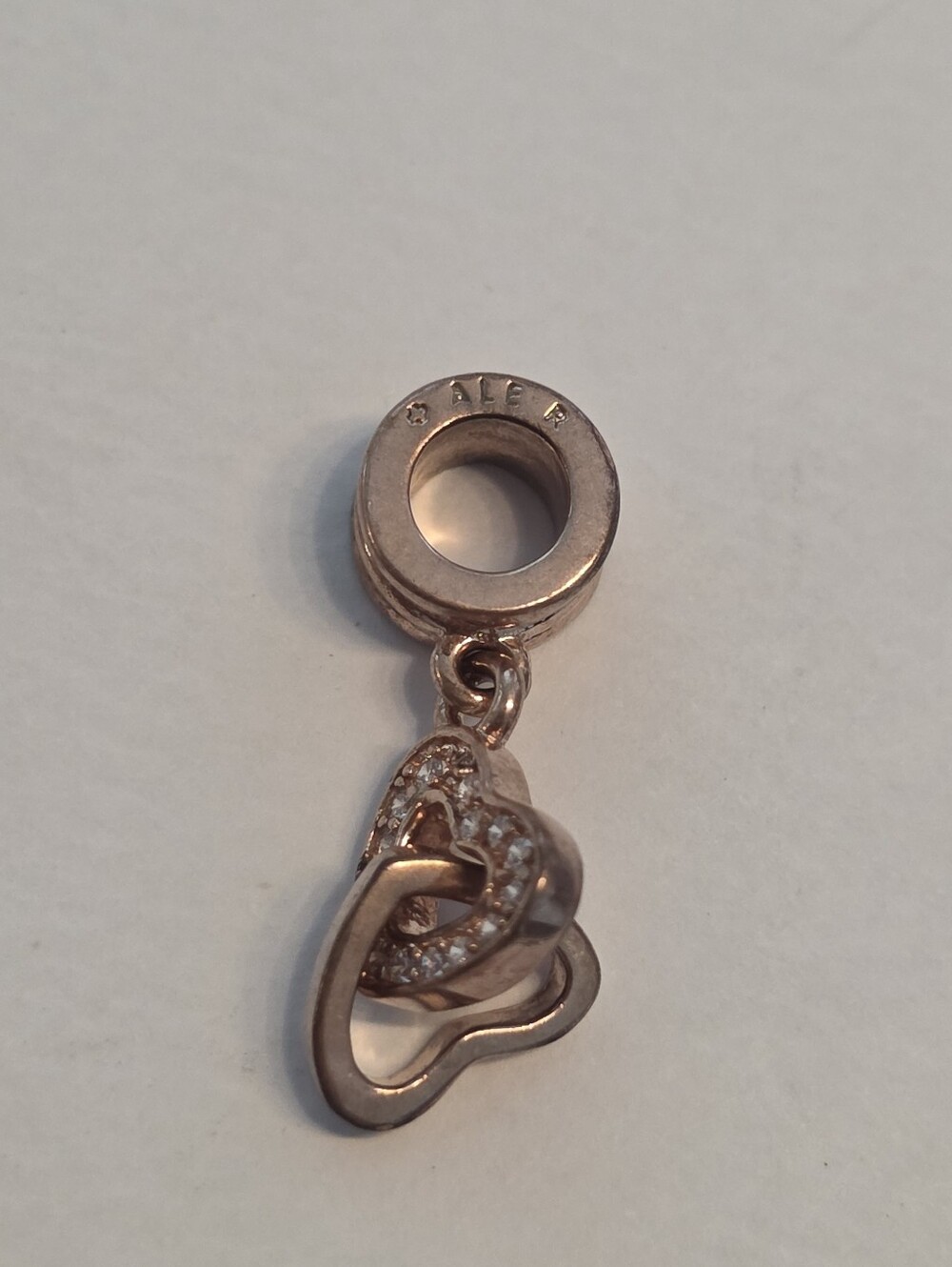 Pandora Rose Gold Interlocking Hearts Dangle Charm Retired - Picture 4 of 6